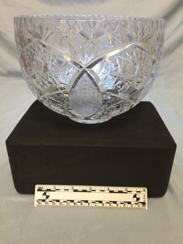 Lead Crystal Rose Bowl Vase UNSIGNED - Picture 5 of 17