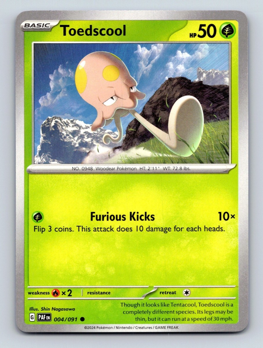 Toedscool HP 50 Furious Kicks Attack Rare Green Pokmon Card | eBay