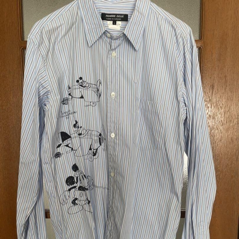 コムデギャルソンオムドゥ × ディズニー ミッキー プリント ストライプ