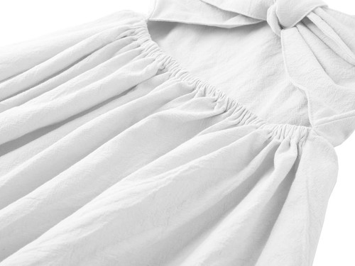 Toddler Girl Dresses Cotton Linen Ruffle Backless Sleeveless Party Dresses - Picture 6 of 7