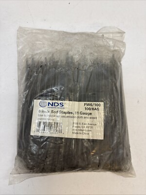 Lot of 100 NDS 6'' 11 Gauge Flat TOp Sod Staples Professional FW6/100 Hardware