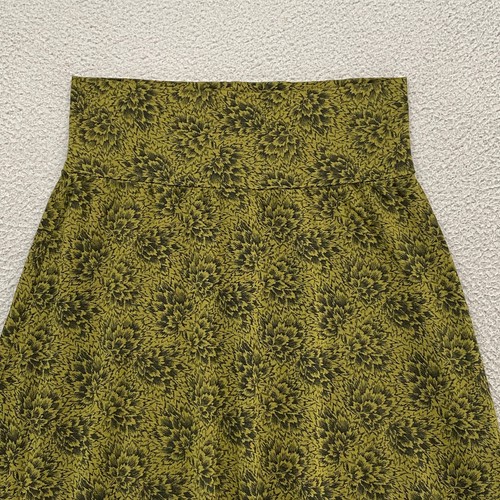 Cut Loose Skirt Womens Small A-Line Stretch Floral Leaf Print Green Comfy - Picture 2 of 12