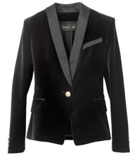 Stunning New Black Velvet Balmain For H&m / Hm Blazer Size 10/36, More Like 8/34