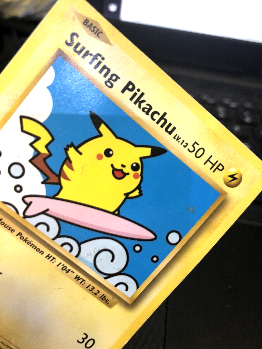how rare is surfing pikachu pokemon card Pokmon Celebrations V, 25th Anniversary Full Art Holo + Surprise Card! : Toys & Games Surfing Pikachu Gold Metal Card