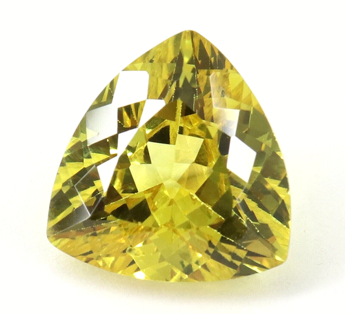 Piedra preciosa suelta con forma de trillón de granate amarillo certificado natural AAA+ 13,25 quilates - Imagen 2 de 9