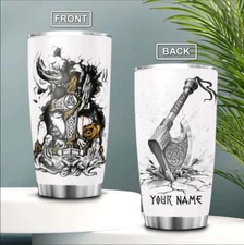 Vikings Hammer Stainless Tumbler 20oz Halloween Gift Best Price Us Size