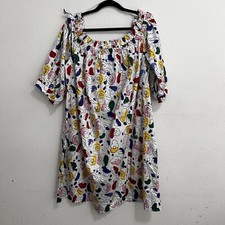 Eloquii Elements White Floral Off The Shoulder Trapeze Dress Women's Size 22W