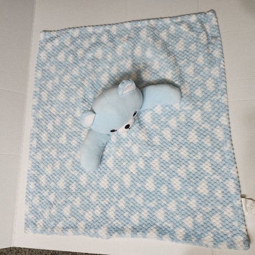 Sam Salem & Son Born Plush Bear Blue White Lovey Security Blanket Large