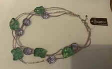 One Button Necklace - Costume Jewellery   Code N1436plgr