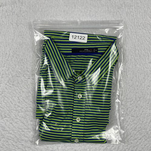 RLX Ralph Lauren Poloshirt Herren XL grün blau gestreift Golf Urlaub Reise Arbeit - Bild 10 von 10