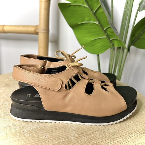 ARCHES Generational Silents Brown Leather Lace Up Sandals Women’s Size 39 - Picture 4 of 8
