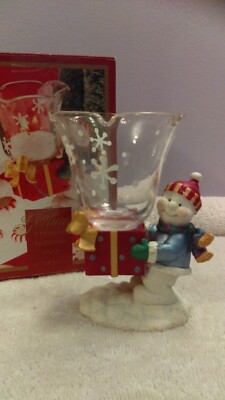 Christmas snowman votive holder Gorham Winter Follies EX1426