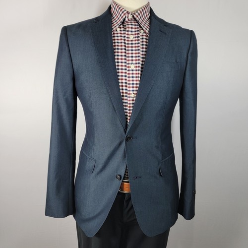 J.Ferrar End on End Men's Sport Coat Blazer Two Button Navy Slim Size 38L