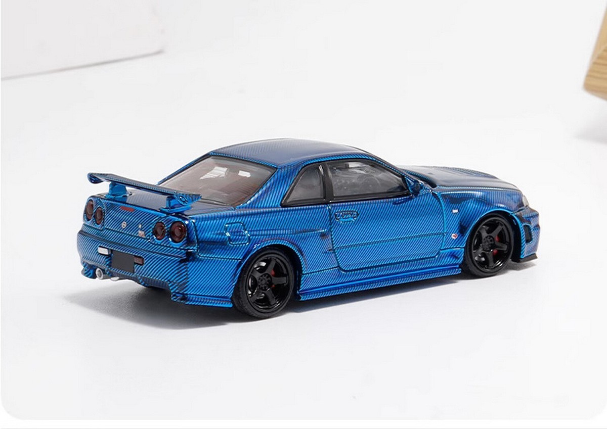 Fuji 1/64 Scale Nissan GT-R R34 Nismo Z-Tune Blue Diecast Car