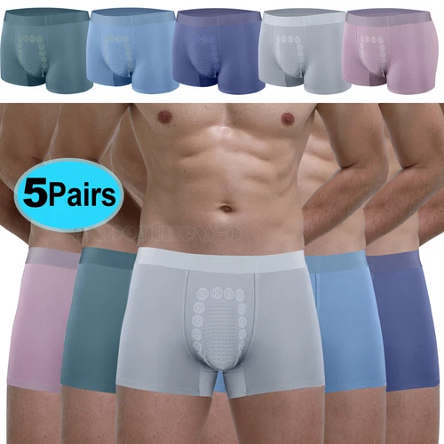 Confezione 5 Boxer Uomo Magnetoterapia Ingrandimento Intimo Massaggio Prostata - Foto 1 di 20