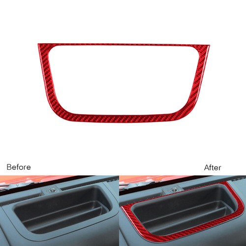 For Jeep Wrangler JK 11-17 Red Carbon Fiber Center Storage Box Panel Frame Cover - Imagen 1 de 9