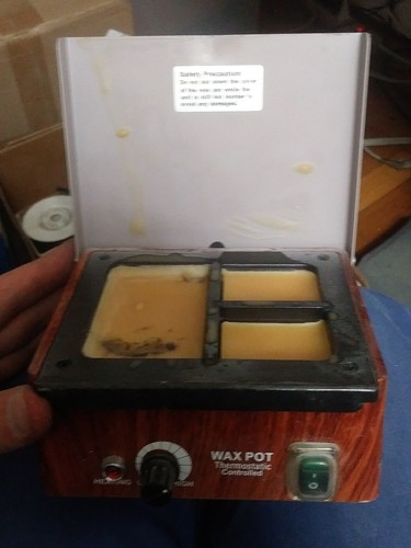 Dental Lab Electric Wax Waxer 3 Well Analog Melting Dipping Heater Pot Machine