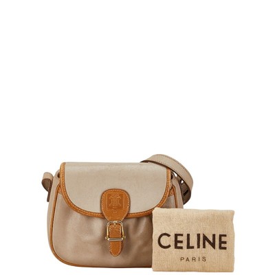 CELINE Crossbody Umhängetasche Beige Leder 241014N