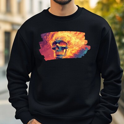 Schädel in Flammen Sweatshirt Kuschelig und Perfekt für jeden Anlass Sbis4XL