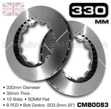 BRAKE DISC / ROTOR 330MM X 32MM 12 BOLT (50MM PAD) 8" PCD - PAIR CMB0083