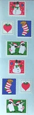 Mrs Grossman CHRISTMAS STAMPS  Stickers Vintage 2004 stocking snowman penguin