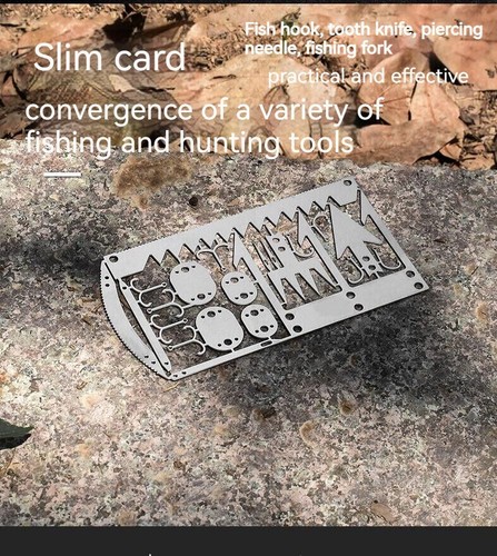Au Outdoor 22 In 1 Multifunctional Survival Tools Fishing Gear Fishing Hook Card - Picture 8 of 21