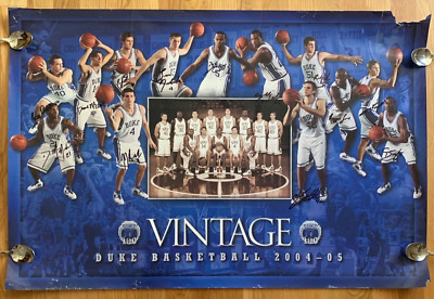SIGNED Duke Basketball Blue Devils Basketball Poster 2004-2005