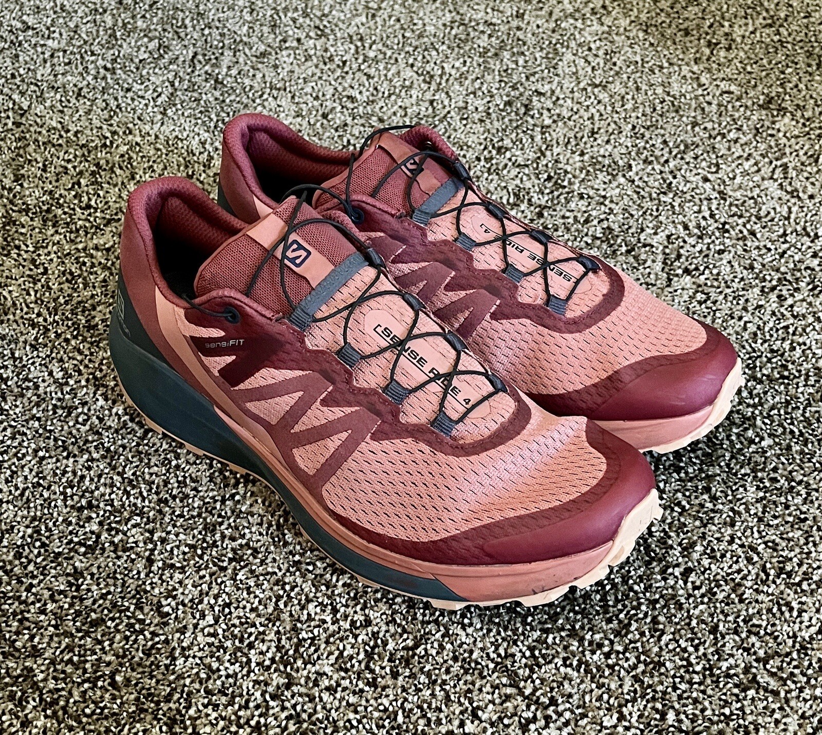 Salomon Sense Ride 4 Ortholite Impressions scarpe da trail running in mattoni polvere 11