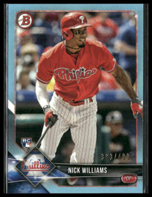 #ad Nick Williams #73 2018 Bowman Sky Blue 383 499 Rookie $1.65
