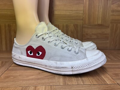 RARE  Sz 12 - Converse Comme Des Garcons Play White Canvas 70s 150207C Men's