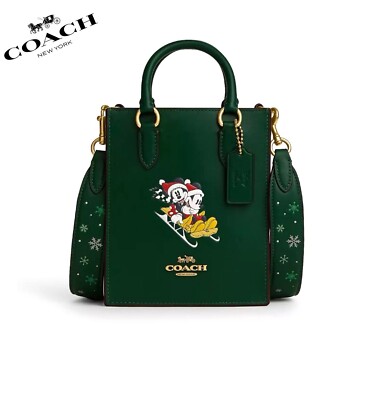 NWT Disney X Coach North South Mini Tote Sled Motif/Minnie Mouse/Ice Skate $398