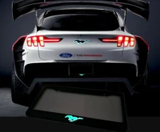 GLOWING Mustang Mach E Style License Plate Frame Tag Cover Phantom Black