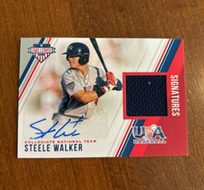 Steele Walker 2018 USA Baseball Signatures Jersey Blue Ink Auto #21 Rangers /299