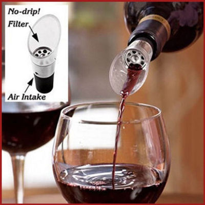 Double Hinged Corkscrew Red Wine Opener Air Aerator Magic Decanter Pourer Filter