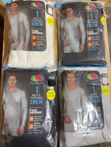 PACK 3 Top Fruit Of The Loom Para Hombre Blanco Térmico Waffle Crew Talla -5 X - Imagen 5 de 5