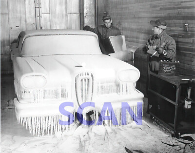 1958 Edsel Styling tested in sub zero temperature room 8 x 10 photograph
