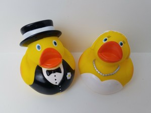 bride and groom rubber ducks