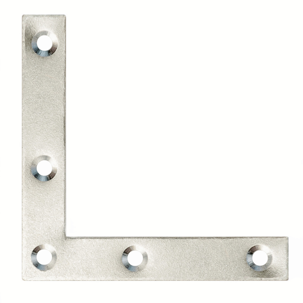 10 x Furniture Angle 60 x 60 x 1.5 Flat Angle Corner Angle Silver Galvanized