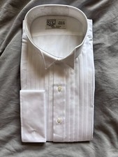 After Six Mens Tuxedo Dress Shirt White Cotton Neck 18 Sleeve 35 New With Tags