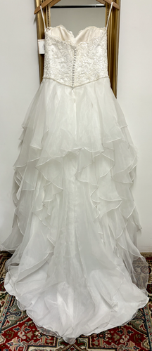 UK12/14 US10 David's Bridal Ballkleid weich weiß Spitze und Organza Hochzeit - Bild 9 von 20