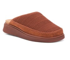 FITFLOP GEN FF EO1 CROCHET WITH SUEDE TRIM SLIP ON MULES CLOGS CLAY BROWN 7