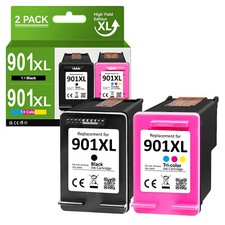 2PK 901XL Ink Cartridges For HP Officejet 4500 J4500 J4540 J4550 J4580 J4640 lot