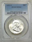 1952-S Franklin Half Dollar PCGS MS64 90% FBL Frosty White PQ New Holder #C341L