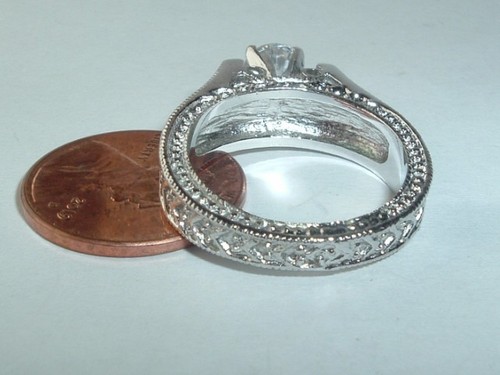 ANELLO VINTAGE STRASS TONO ARGENTO MISURA 7 - Foto 4 di 4