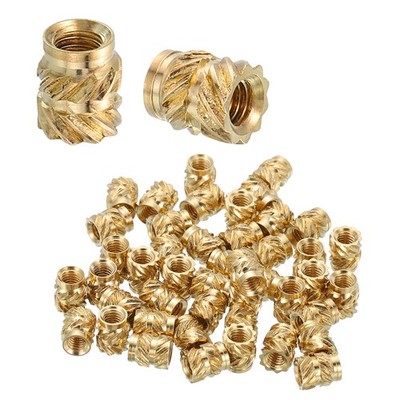 48 Pcs M4 x 6mm l x 5.5mm OD Pure Brass Heat Set Threaded Insert