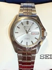 Seiko 5 Men's Automatic Mechanical Watch Vintage 21 Jewels Day/Date Silver Dial