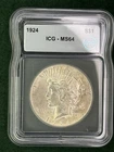1924 Peace Silver Dollar ICG MS64 Great Eye Appeal Nice Luster