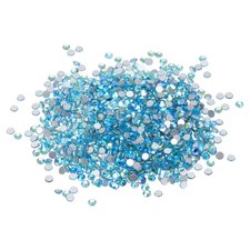 SS8/1440Pcs Glass Diamante Rhinestone, Man Made Gems, AB Light Blue