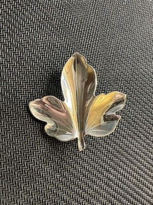 Hermann Siersbøl Denmark Sterling Silver 925 Modernist Leaf Brooch, 1.5in Long