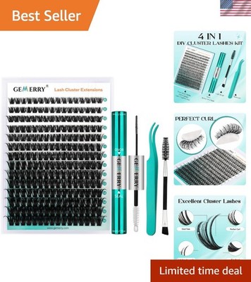 Thick Lash Clusters Kit Fluffy Lash Extension Kit Cluster Lashes 280Pcs D Cur...